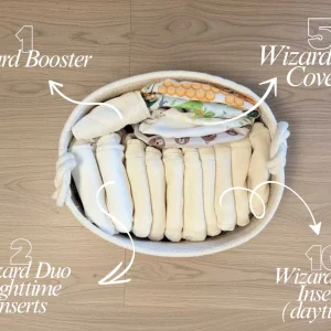 Wizard Duo Part-Time Diaper Package - Newborn 6-12 lbs / Natural Cotton - Texela